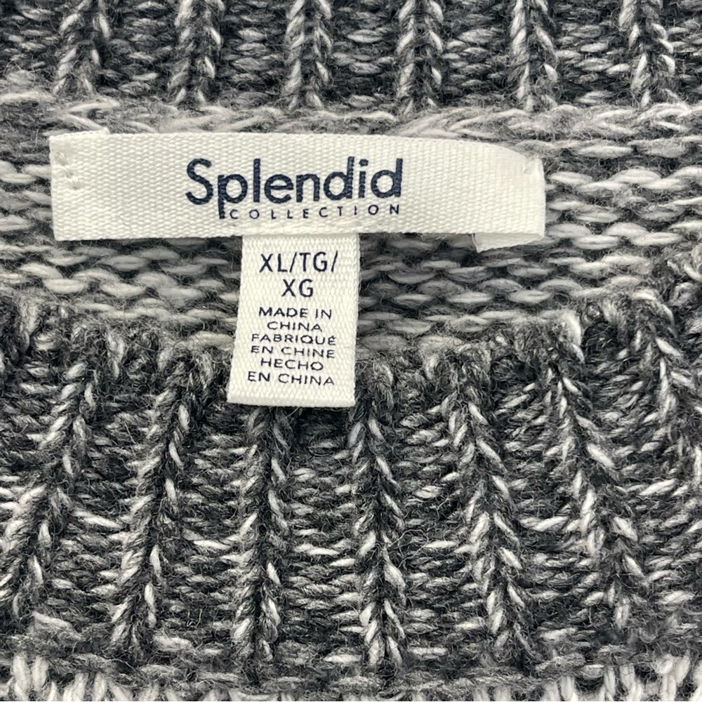 Splendid Lyla Colorblock Wool-Blend Sweater in Grey Marl, XL - NWOT - Picture 3 of 5